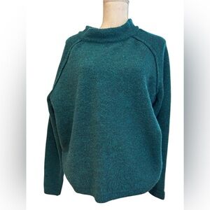 Free People Oversized Teal Women's cowl neck Fall Sweater Sz L